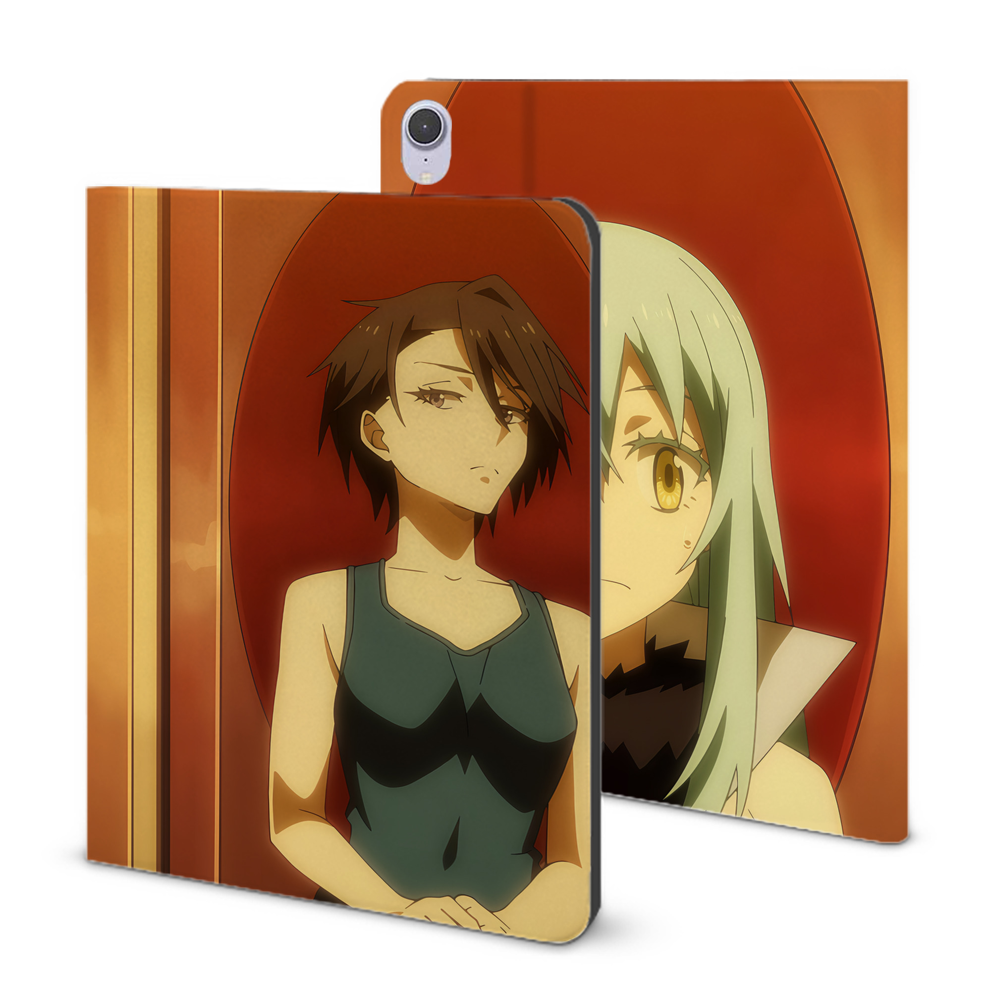 （画像用） 転スラ Regarding Reincarnated to Slime IPad ケース ブック型 PUレザー TPU 耐衝撃 軽量 薄型 ペン収納なし 全面保護 IPad 各モデル対応